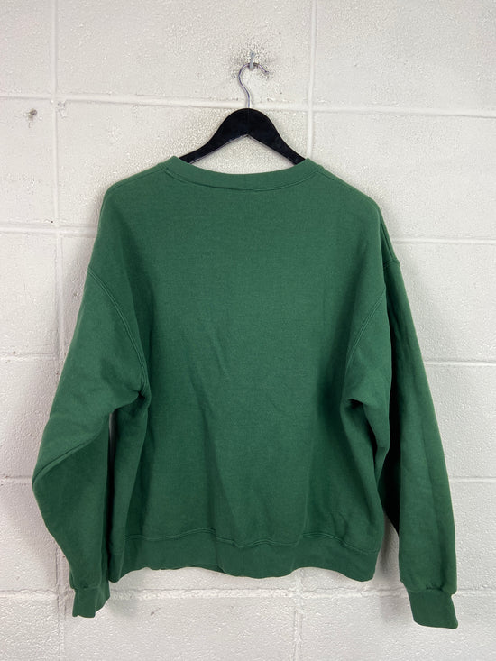 VTG Green Mickey Mouse Graphic Crewneck Sz L