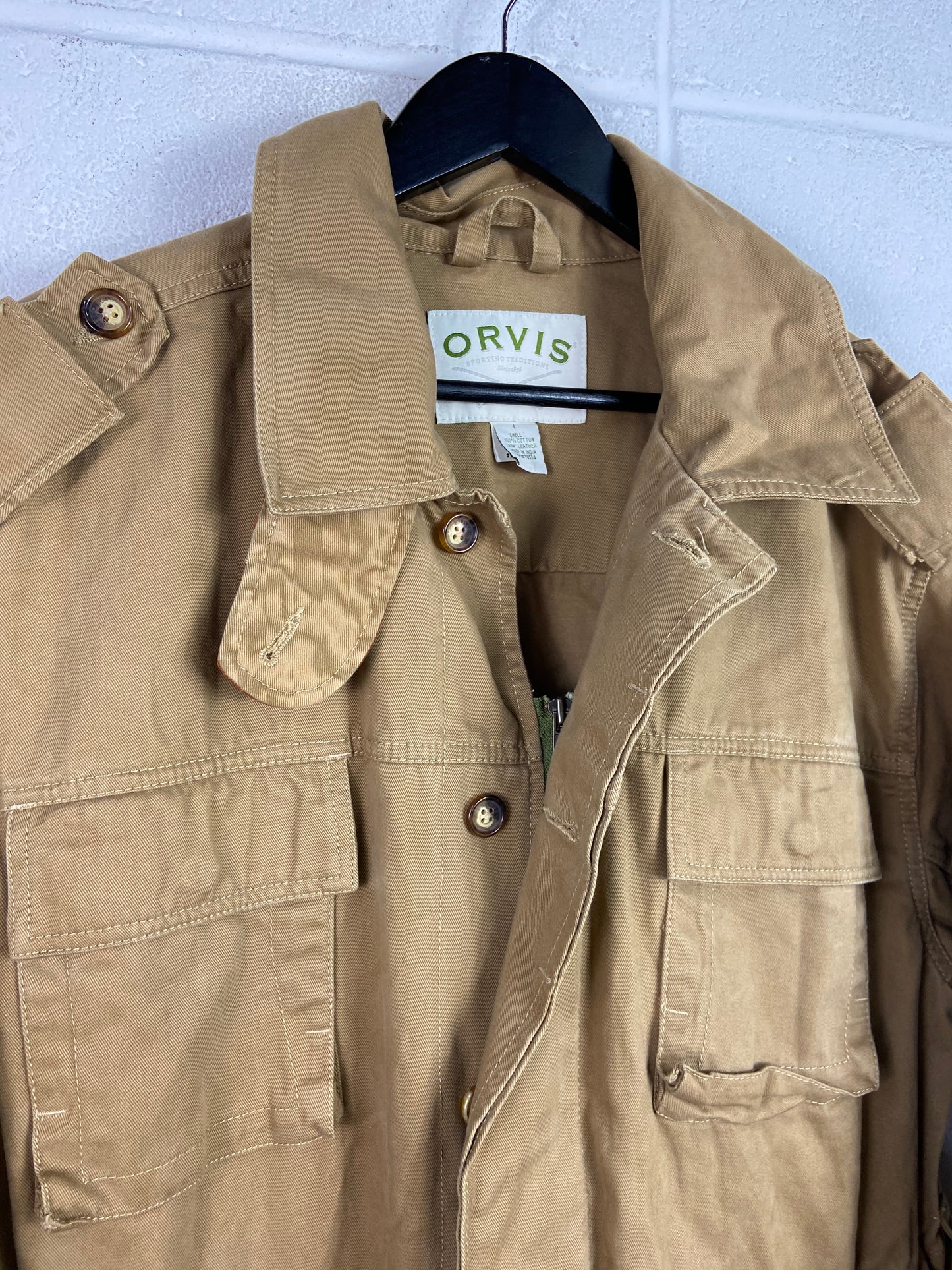 Orvis Sporting Khaki Trench Jacket Sz L