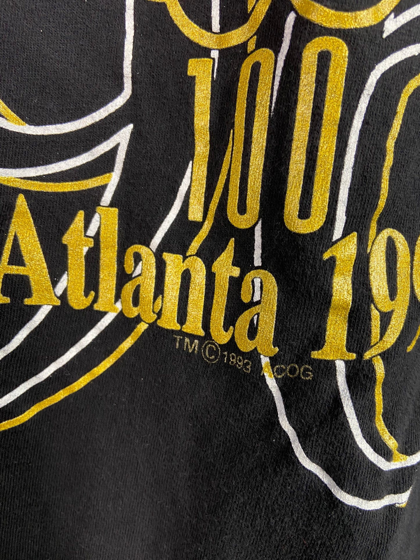 VTG Atlanta 1996 Gold Lettering Tee Sz XL