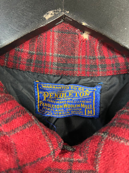 VTG Pendleton 80's Red Wool Flannel Sz M