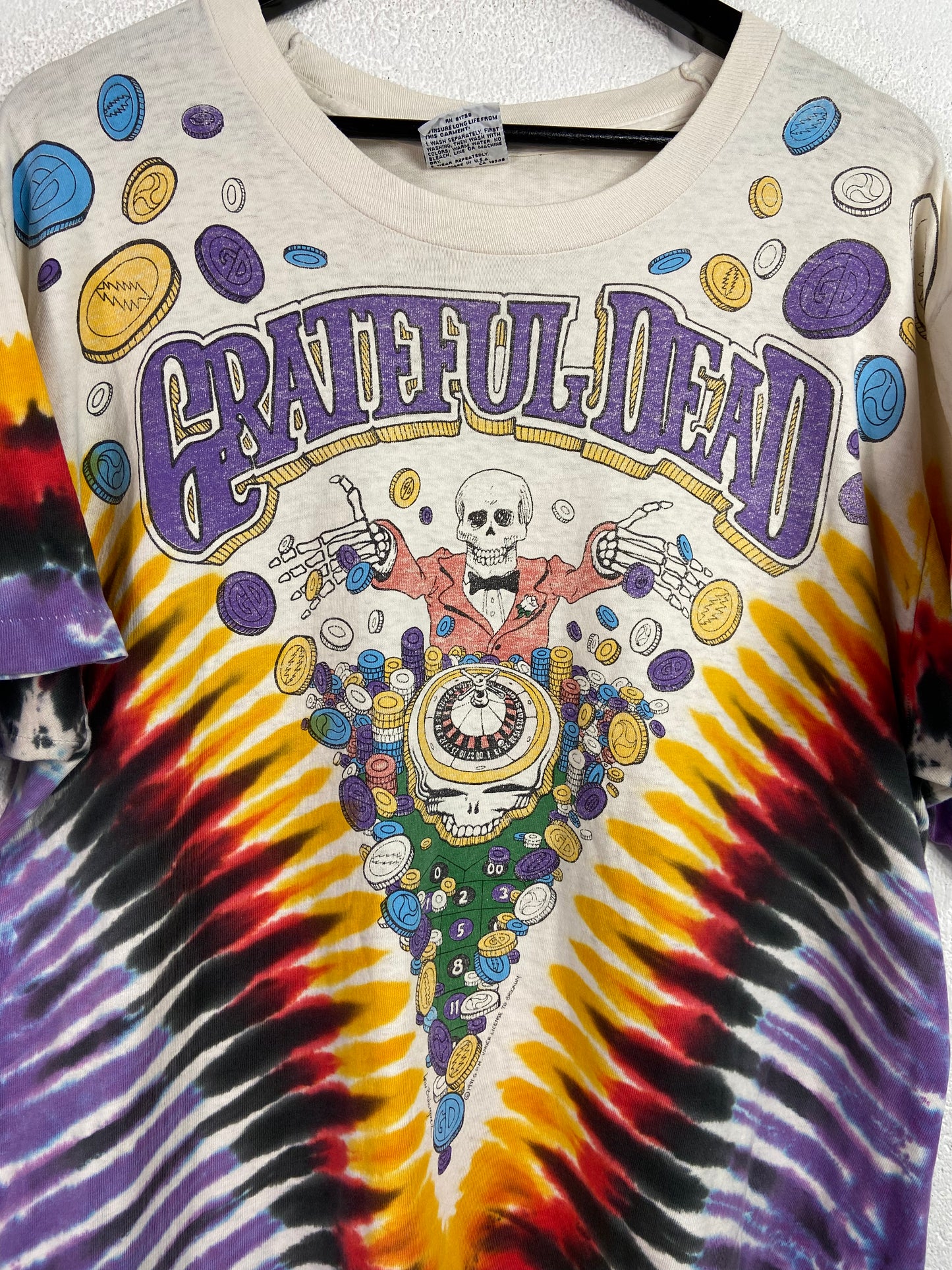 VTG Grateful Dead Las Vegas 1991 Brockum Tye Dye Sz XL