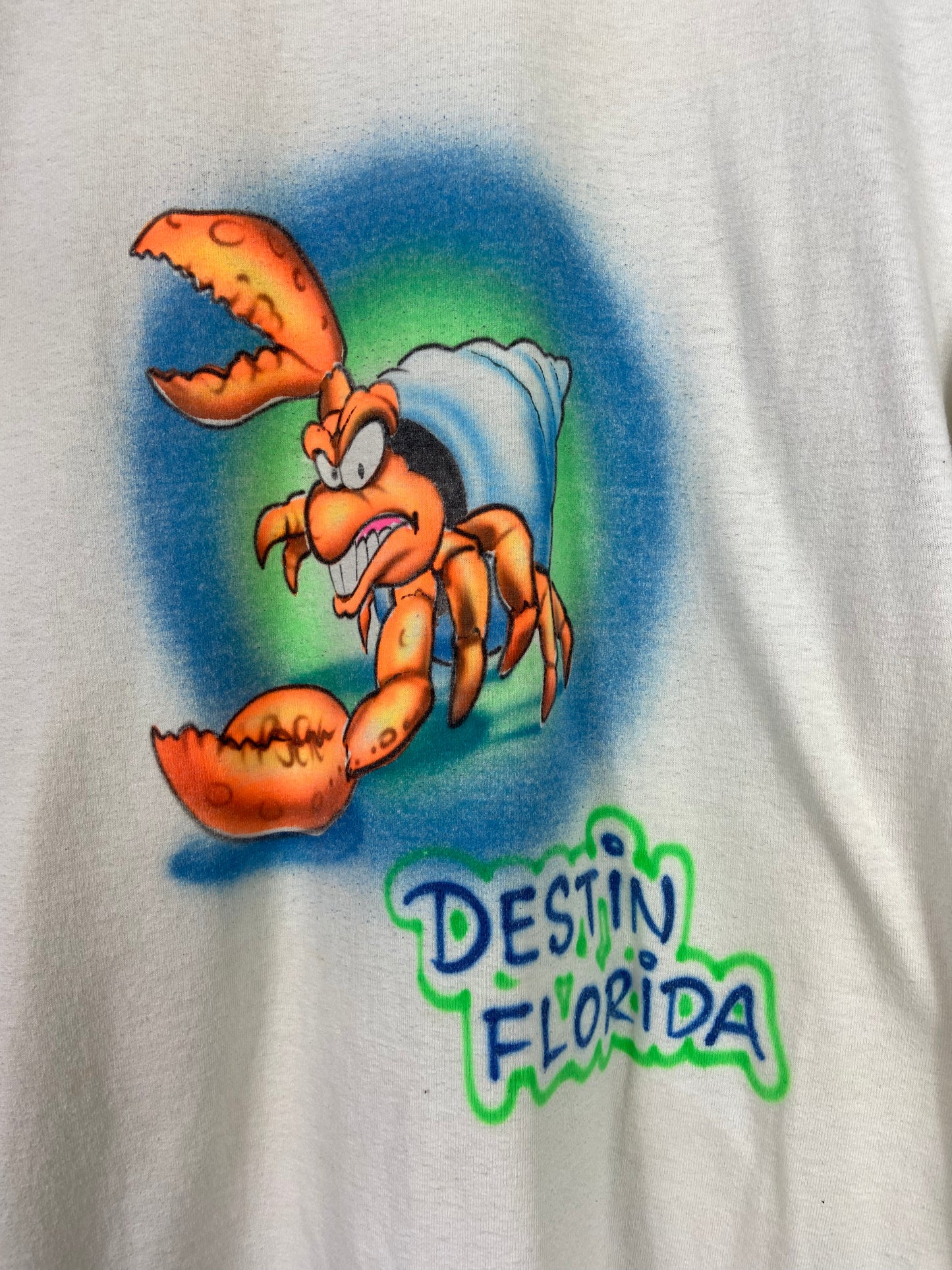 VTG Crab Airbrush Destin Florida Tee Sz L