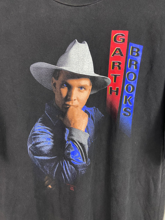 VTG Garth Brooks Headshot Black Tee Sz XL