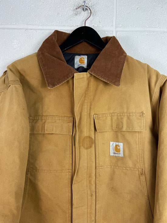 VTG Carhartt Tan Chore Khaki Jacket Sz XL