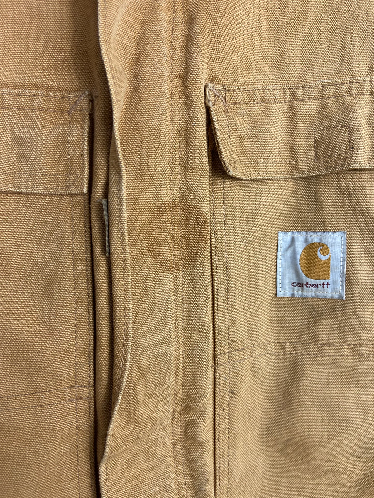 VTG Carhartt Tan Chore Khaki Jacket Sz XL