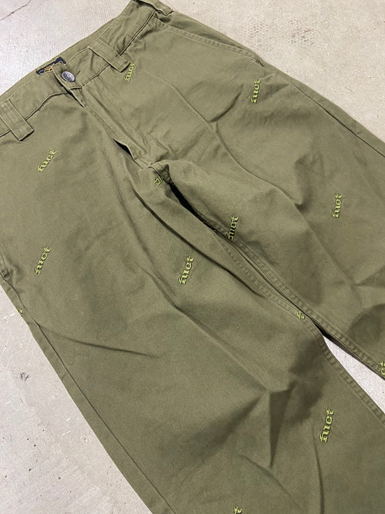 Fuct Scattered Embroidered Chino Pants Olive Sz 30