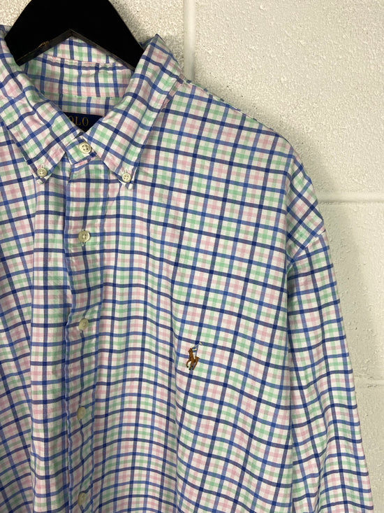 Polo Ralph Lauren Pastel Plaid Long Sleeve Shirt Sz 2XLT