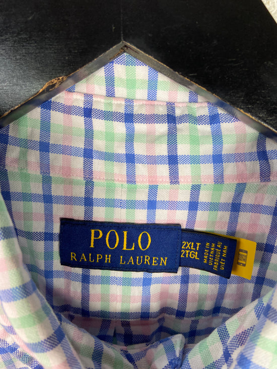 Polo Ralph Lauren Pastel Plaid Long Sleeve Shirt Sz 2XLT