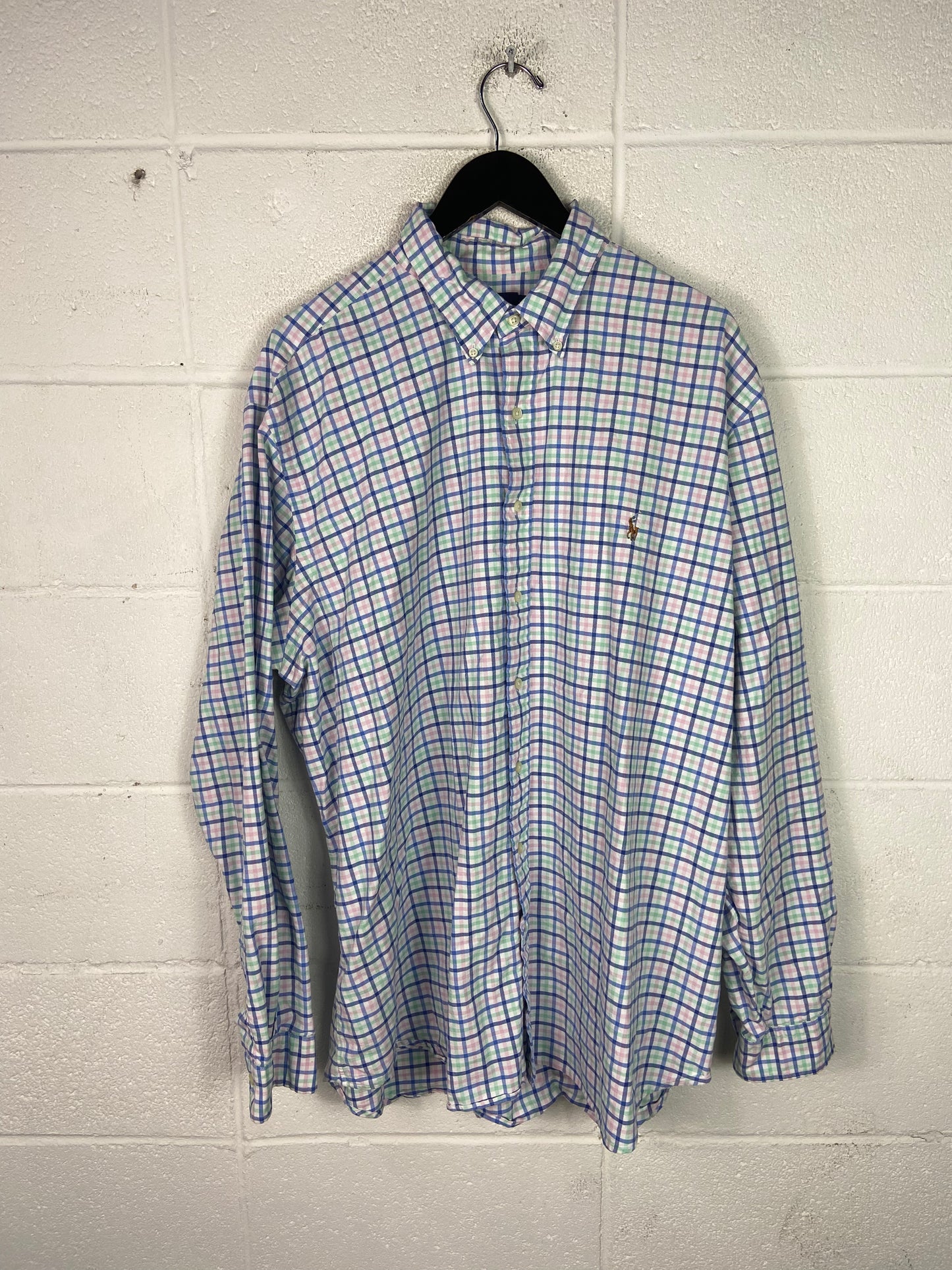 Polo Ralph Lauren Pastel Plaid Long Sleeve Shirt Sz 2XLT