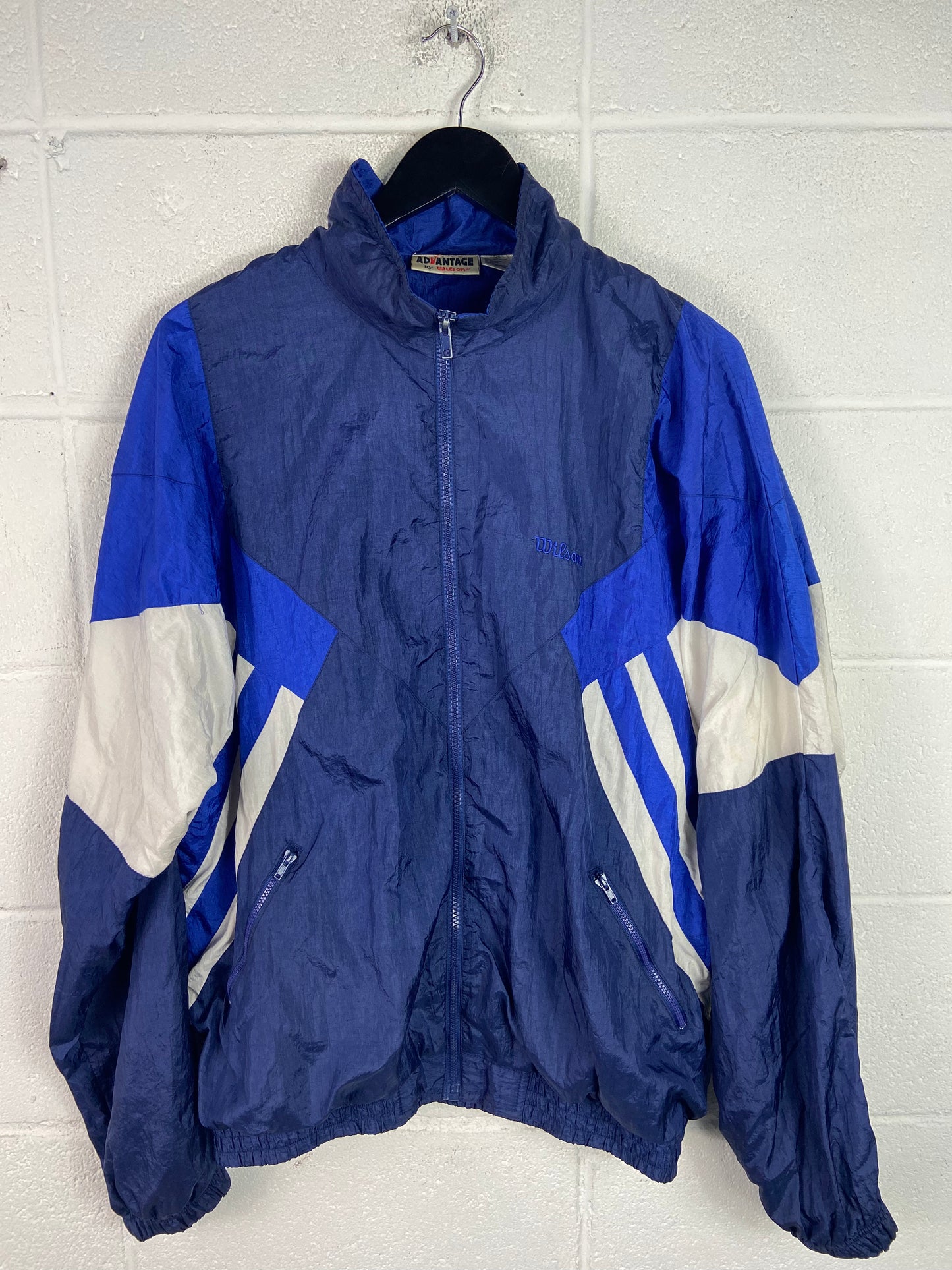 VTG Wilson Blue/White Track Jacket Sz L/XL