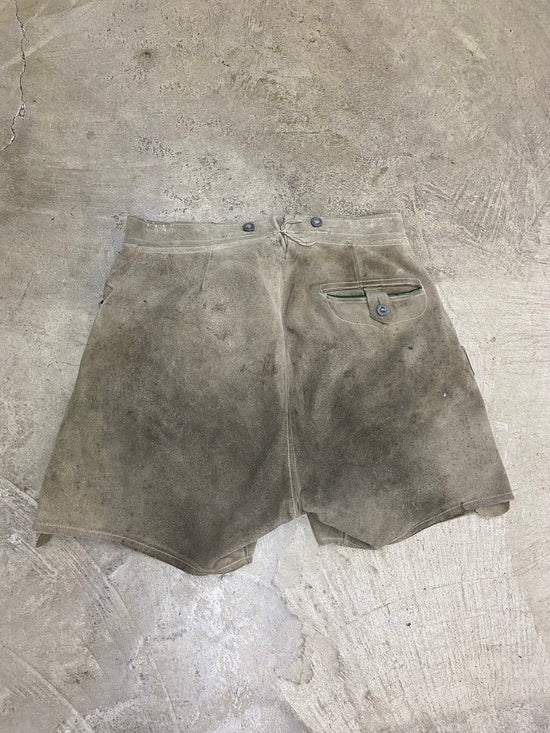 VTG German 50's Lederhosen Shorts Sz 32