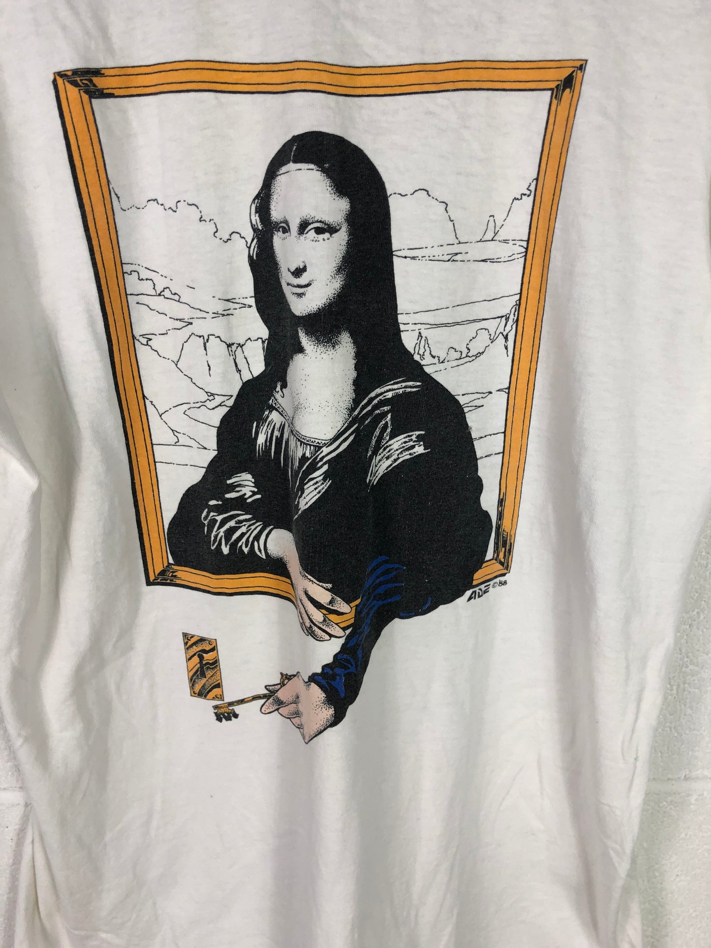 VTG 1988 Mona Lisa Art Student Tee Sz Med