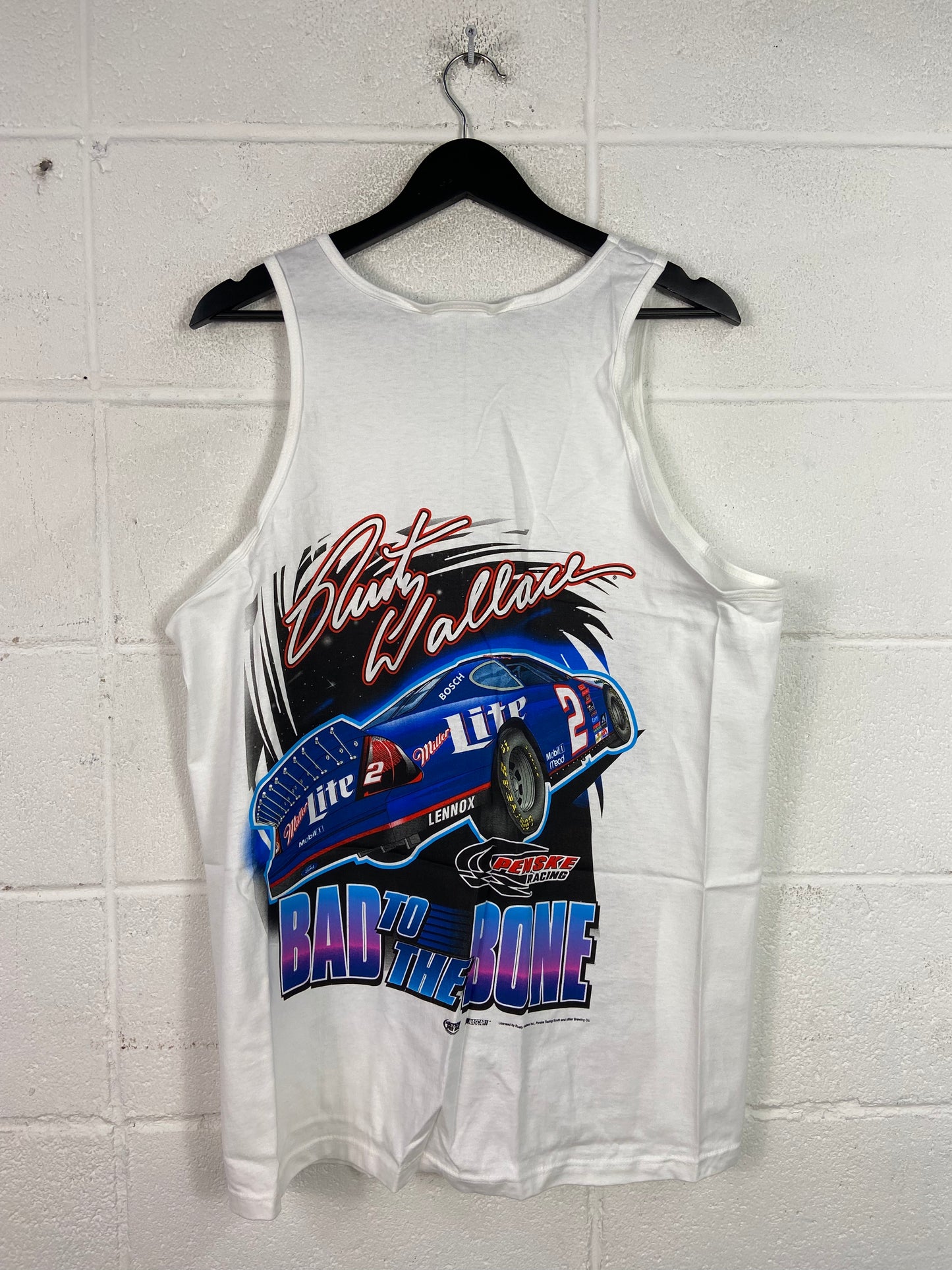 VTG Rusty Wallace Bad To The Bone Tank Top Tee Sz L