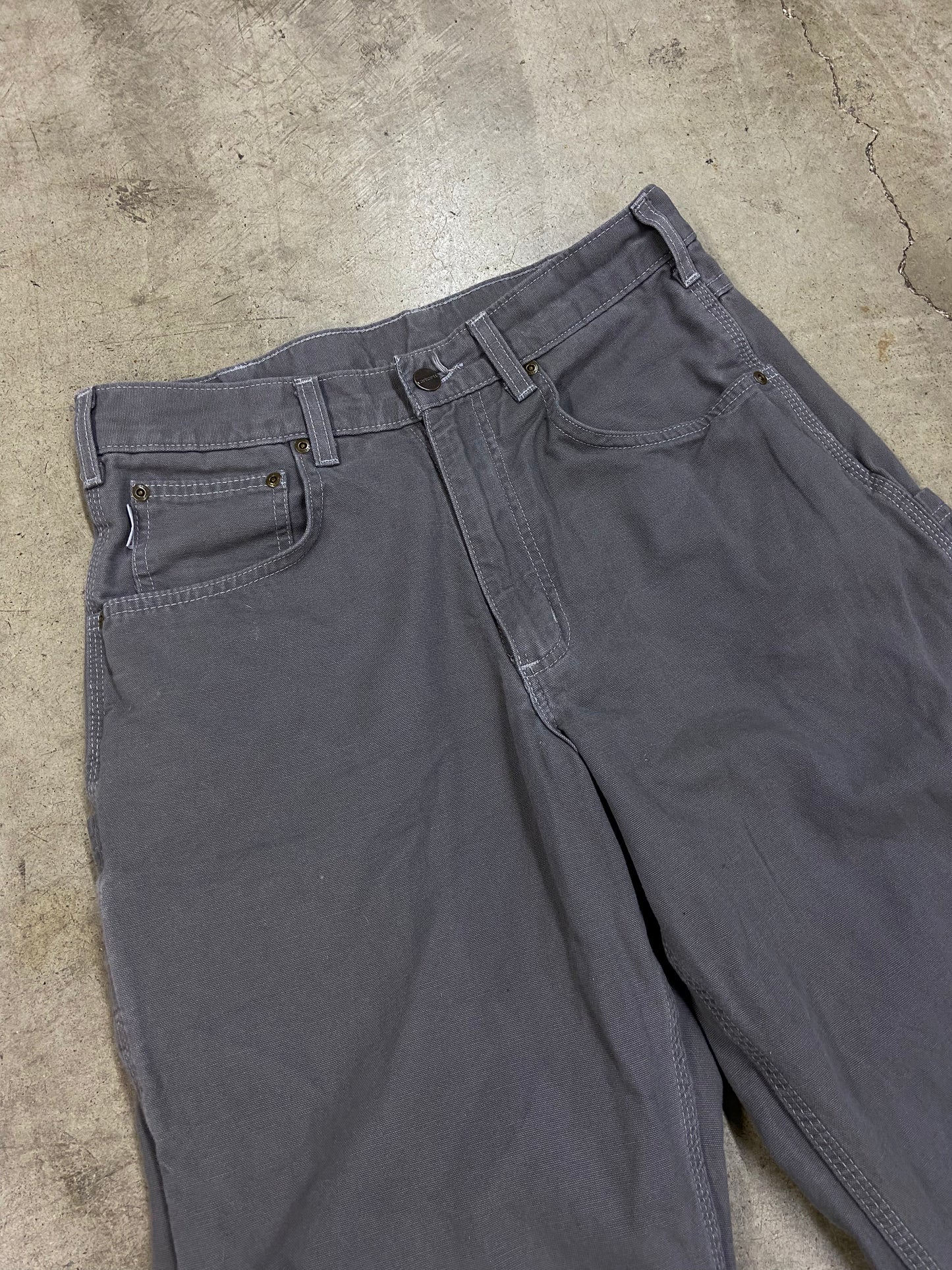 VTG Carhartt Gray Carpenter Pants Sz 32x30