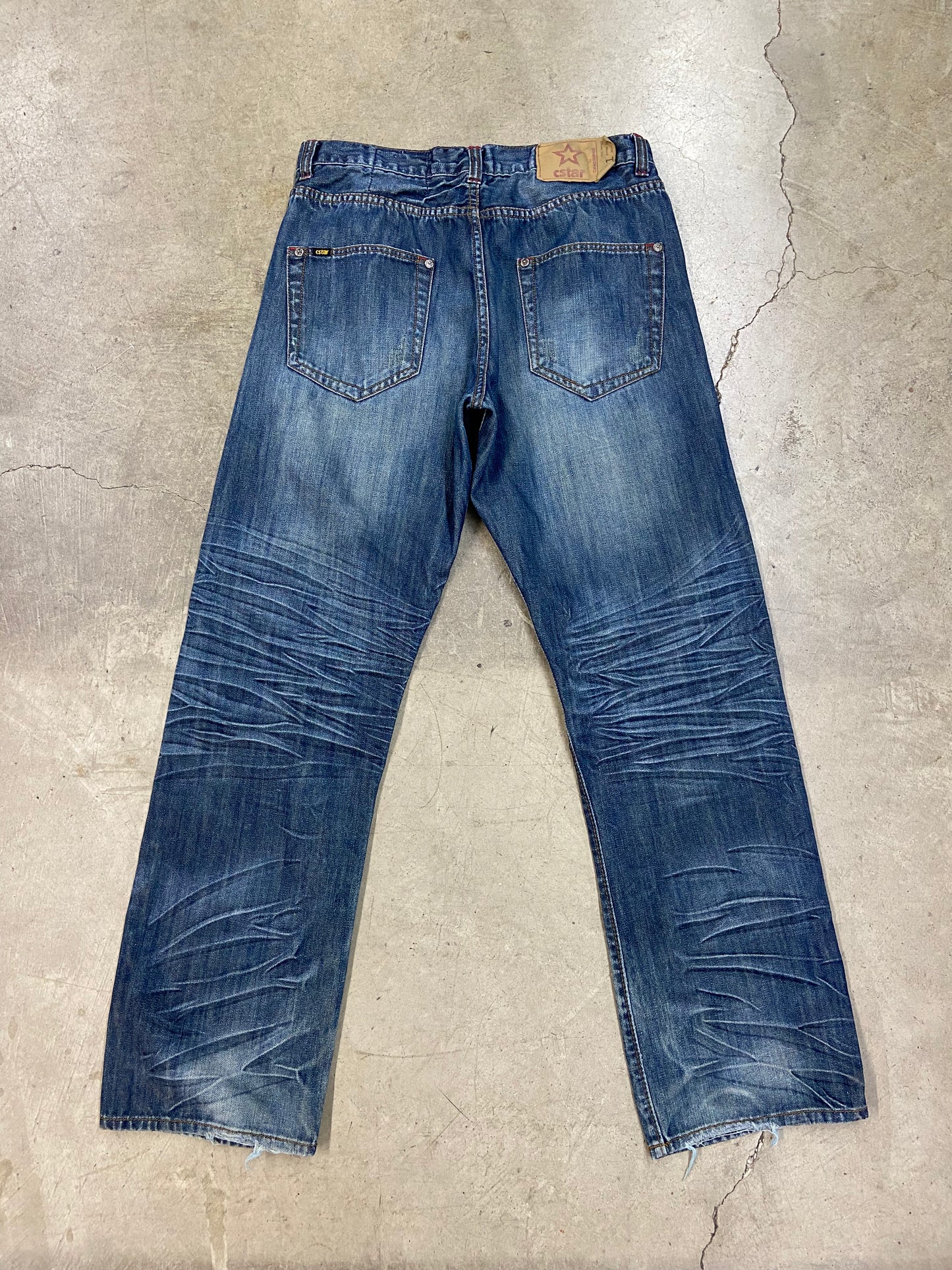 Y2K C-Star Faded Jeans Sz 35x34