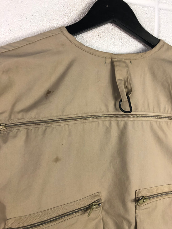 VTG Woodfield Khaki Fishing Vest Sz XL