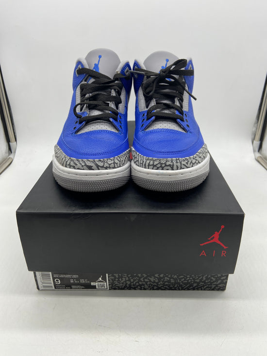 Preowned Air Jordan 3 Retro Varsity Royal Cement Sz 9M/10.5W CT8532-400