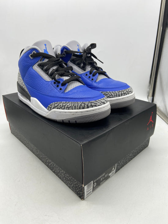 Preowned Air Jordan 3 Retro Varsity Royal Cement Sz 9M/10.5W CT8532-400