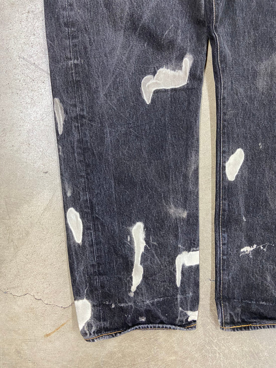 VTG Levi's 501 Black Bleached Jeans Sz 44x30