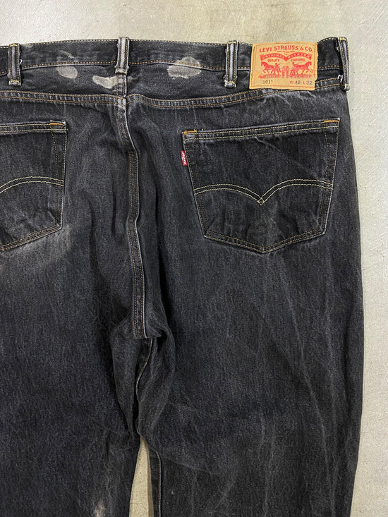 VTG Levi's 501 Black Bleached Jeans Sz 44x30