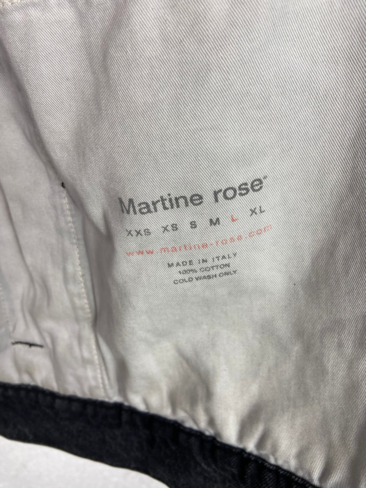 Martine Rose Allover Logo Printed Buttoned Denim Jacket