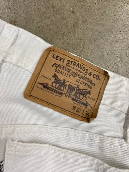 Vtg Levi's White Tab White Jeans Sz 30x34