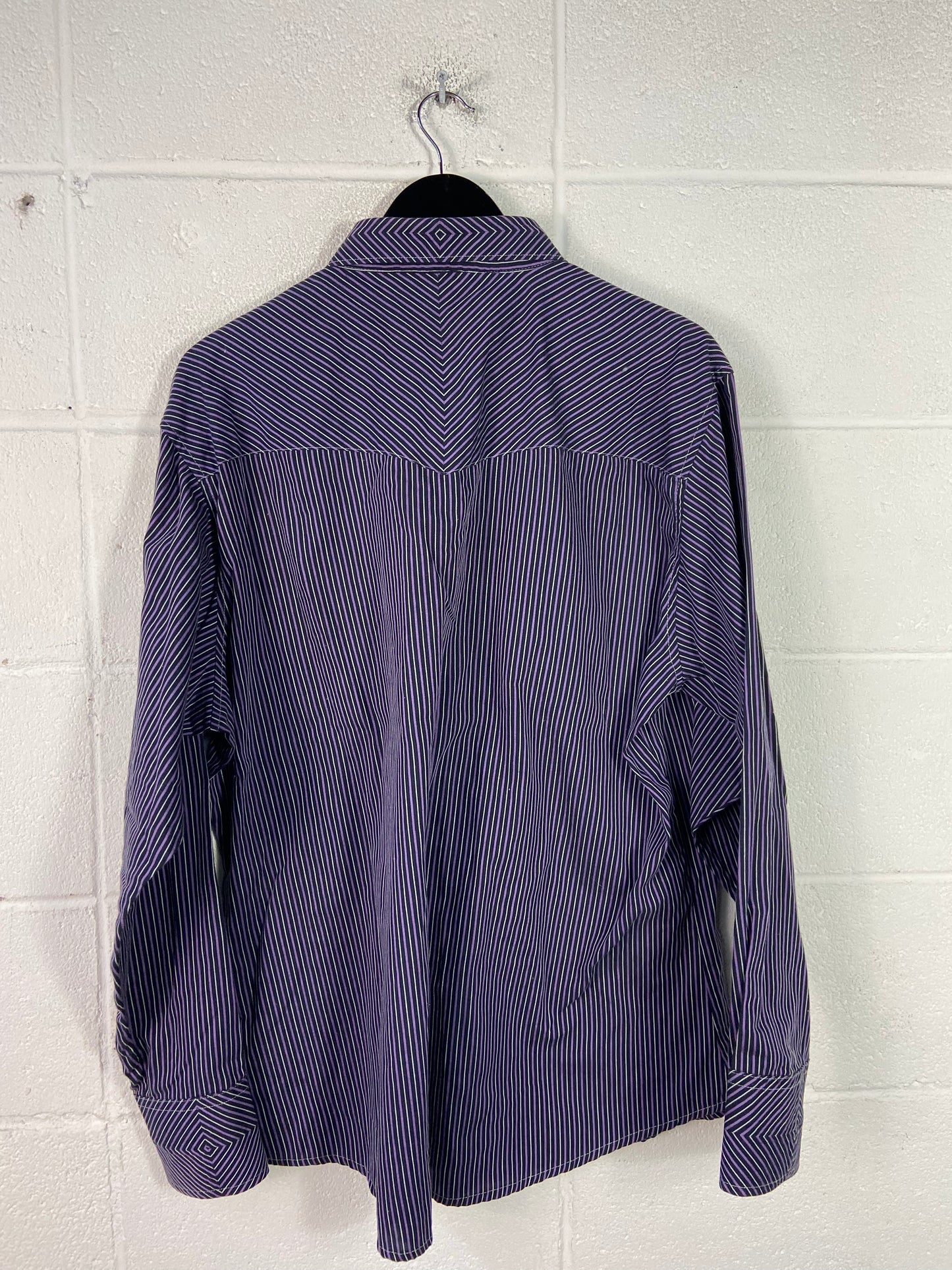 VTG Wrangler Western Purple Pearlsnap L/S Shirt Sz XL/XXL