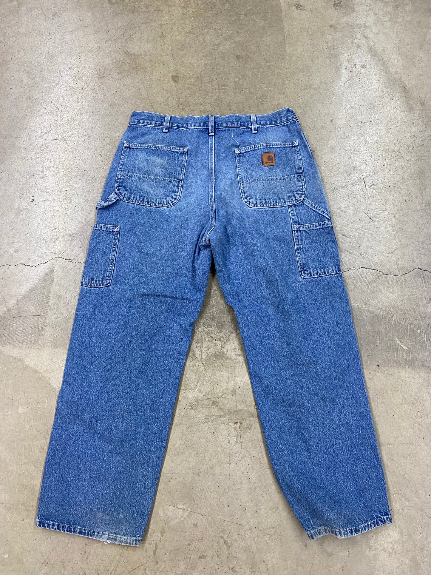 VTG Carhartt Denim Carpenter Pants Sz 36x30