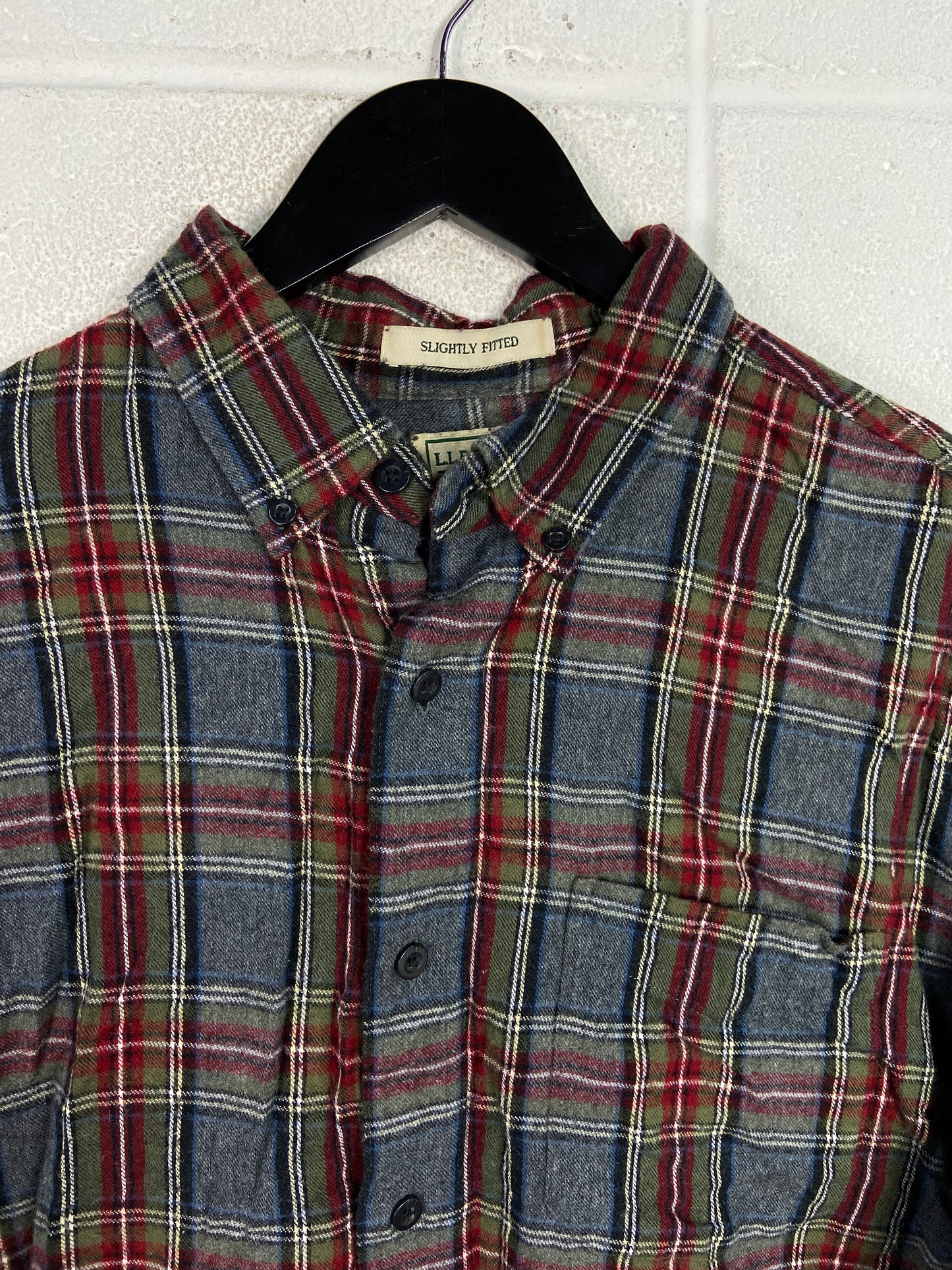 VTG LL Bean Multicolor Flannel Shirt Sz L