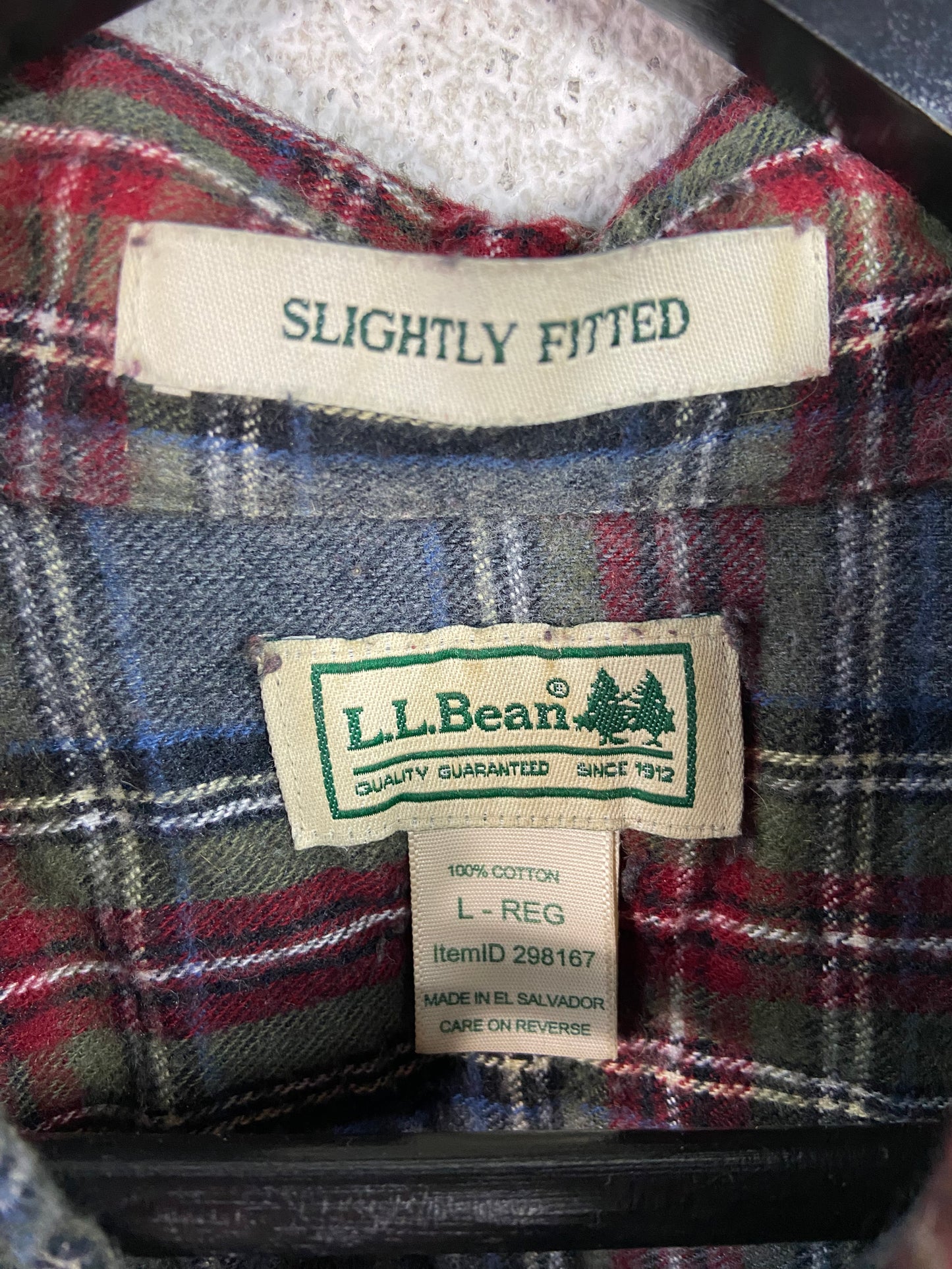 VTG LL Bean Multicolor Flannel Shirt Sz L