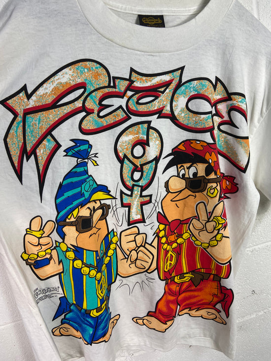 VTG Flintstones Peace Out AOP Tee Sz L