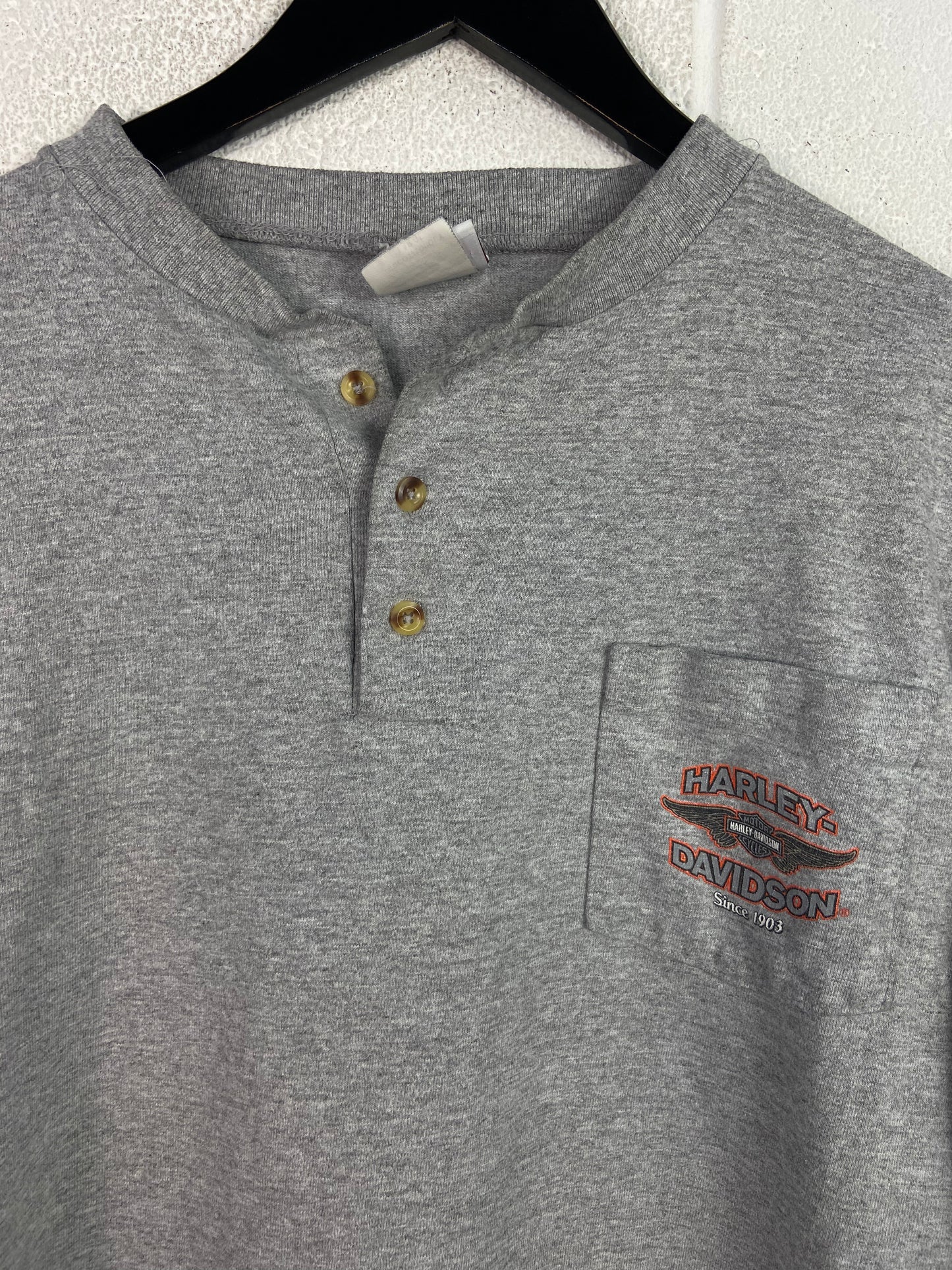 Y2K Harley Davidson Bowling Green Henley Tee Sz L