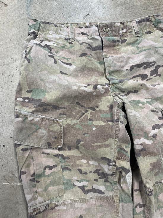 VTG Military Camo Double Knee Faded Tactical Pants Sz 35x30