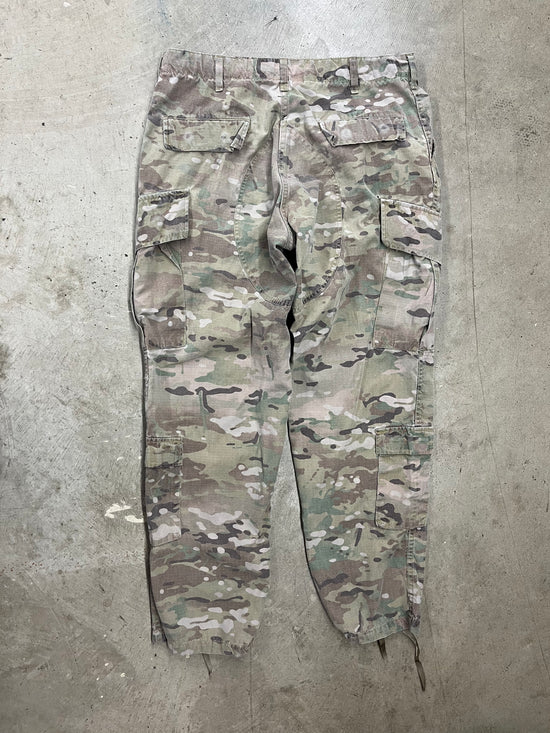 VTG Military Camo Double Knee Faded Tactical Pants Sz 35x30