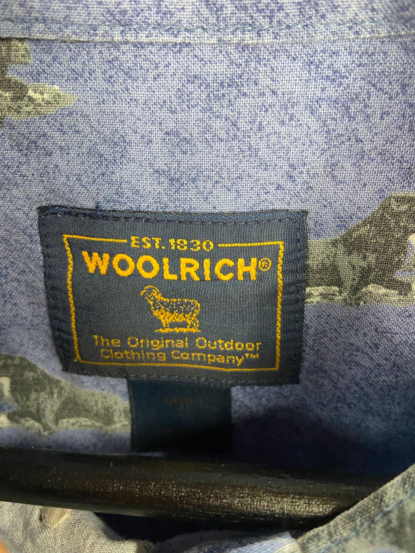 VTG Woolrich Dogs Blue Button Up Shirt Sz XL