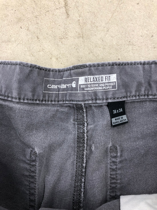 Y2K Carhartt Relaxed Fit Distressed Grey Jeans Sz 36x34