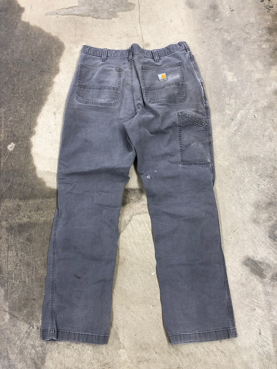 Y2K Carhartt Relaxed Fit Distressed Grey Jeans Sz 36x34