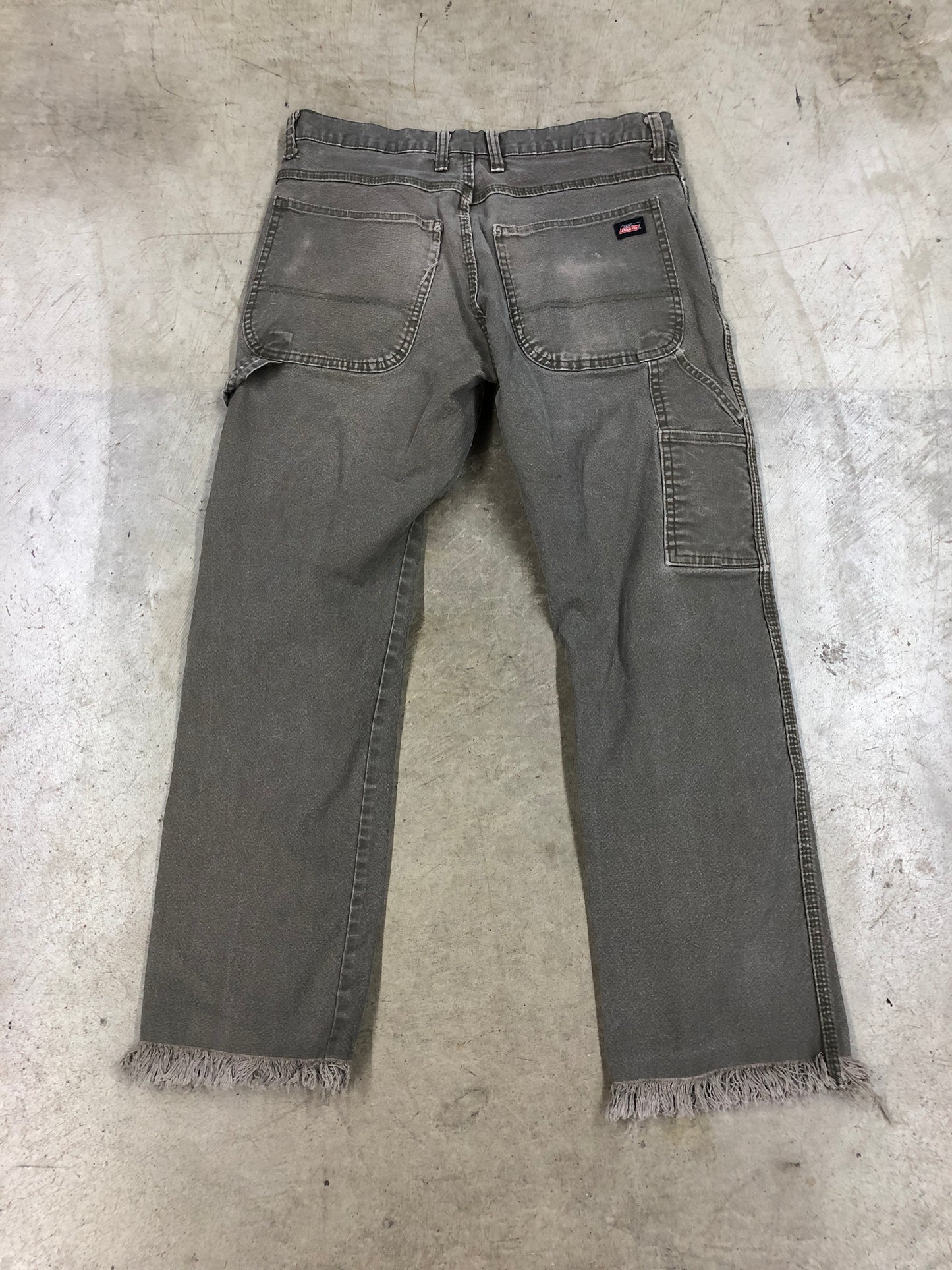 Y2K Distressed Dickies Brown/Grey Jeans Sz 32x32