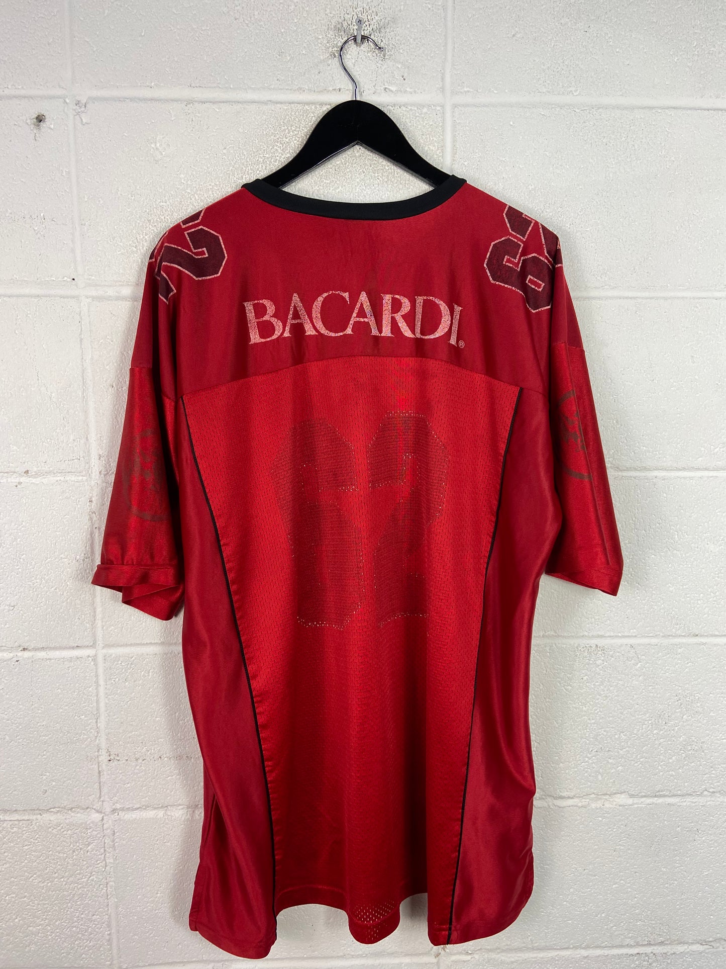 VTG Bacardi #62 Red Football Jersey Sz XL/XXL