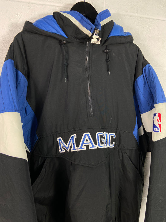 VTG Orlando Magic Starter Black Puffer Jacket Sz XXL