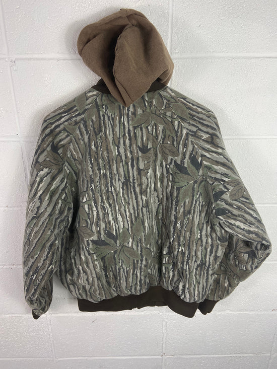 VTG Red Head Realtree Camo Hooded Coat Sz L