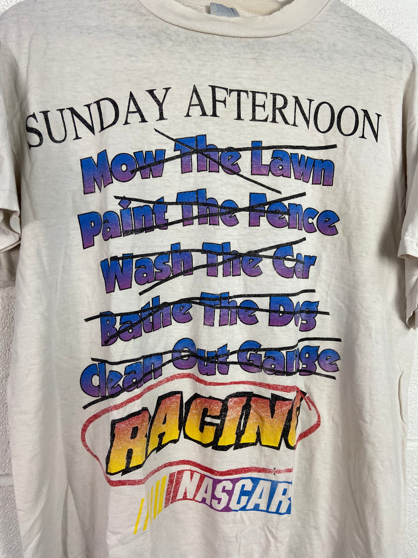 VTG Thrashed NASCAR Sunday Afternoon Tee Sz L