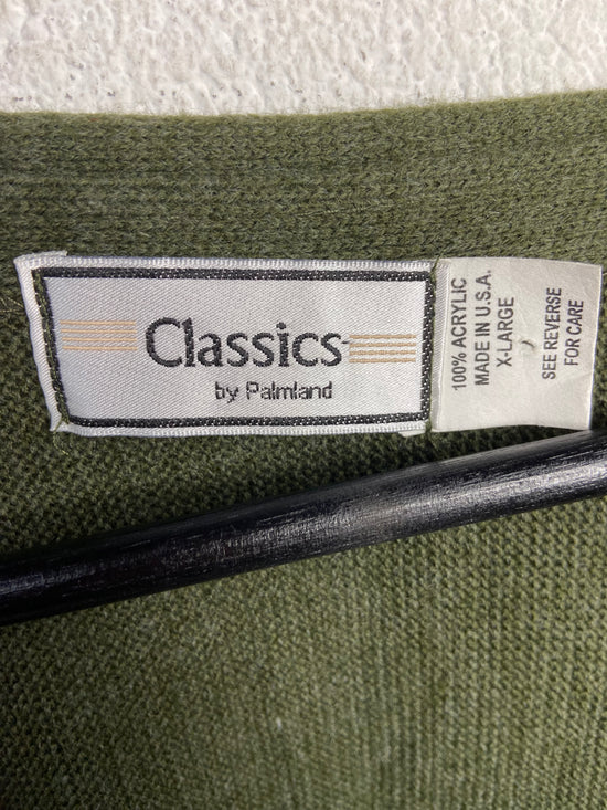 VTG Green Cardigan Sz L