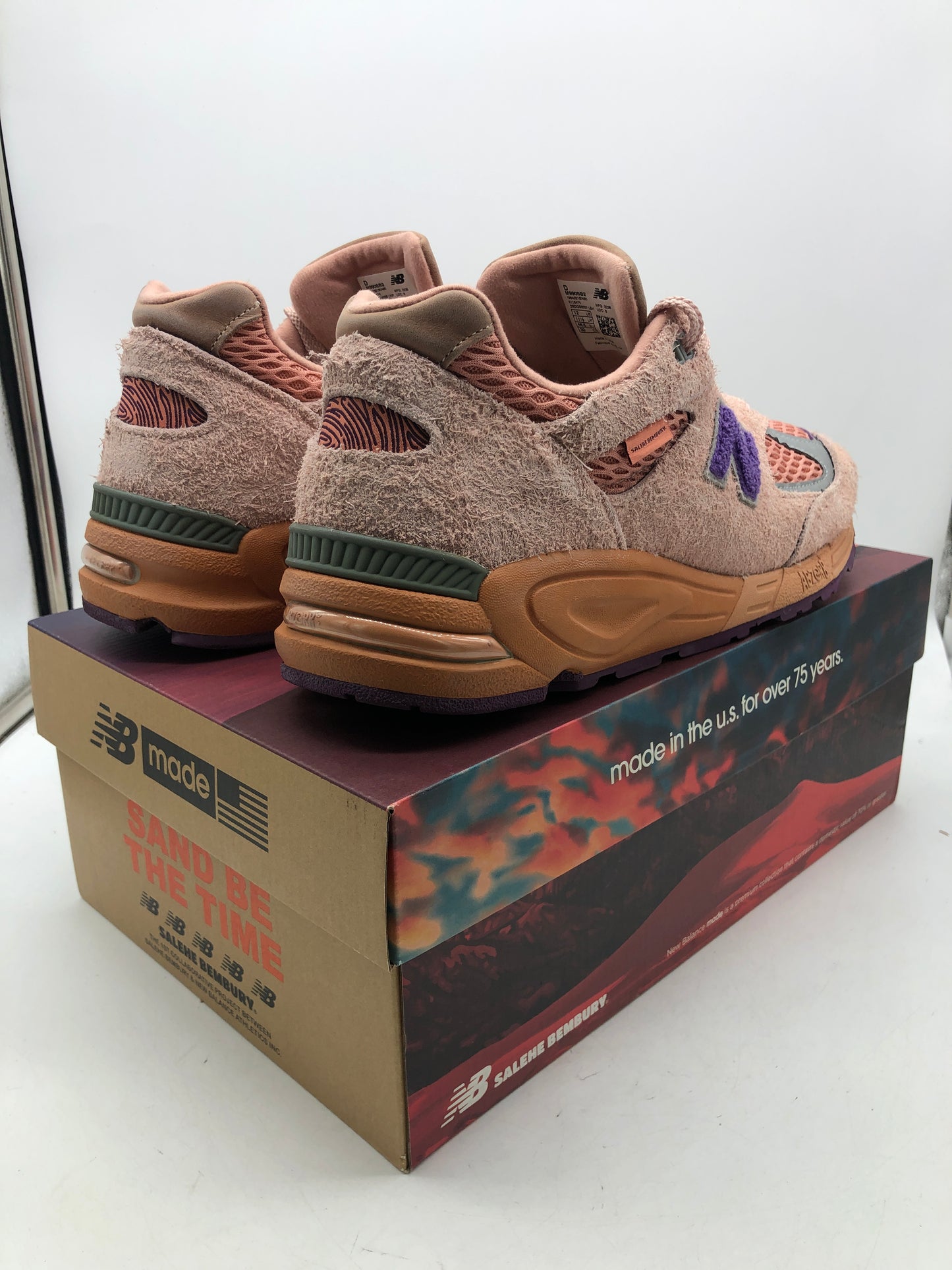 Preowned New Balance 990v2 Salehe Bembury Sand Be The Time Sz 12M/13.5W M990SB2