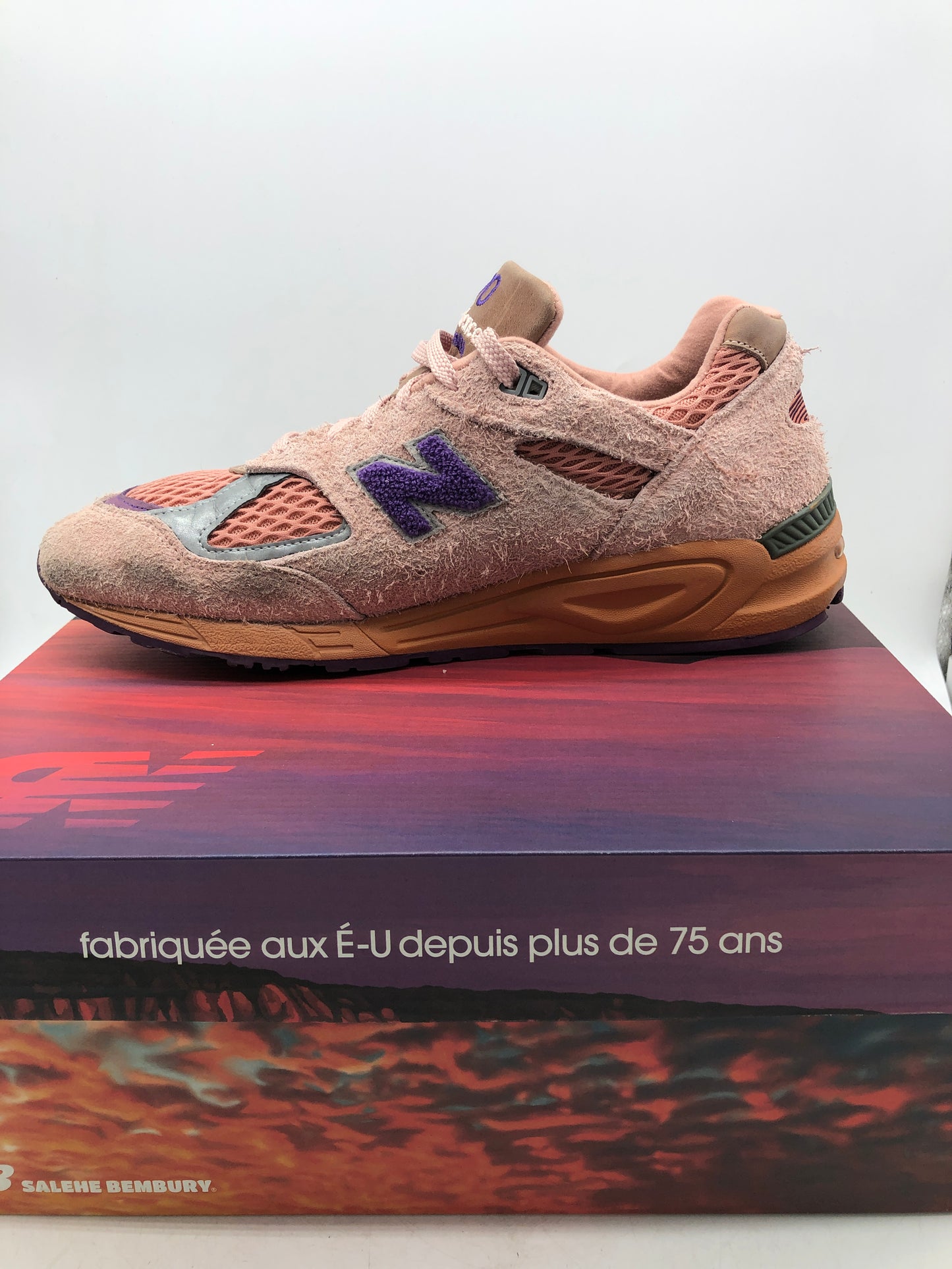 Preowned New Balance 990v2 Salehe Bembury Sand Be The Time Sz 12M/13.5W M990SB2