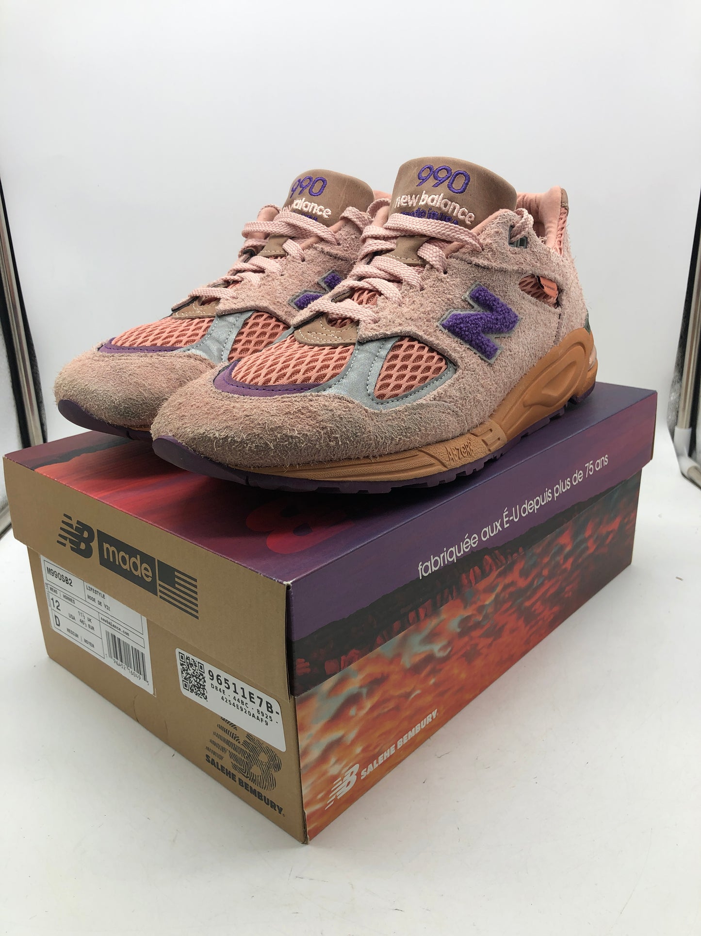 Preowned New Balance 990v2 Salehe Bembury Sand Be The Time Sz 12M/13.5W M990SB2