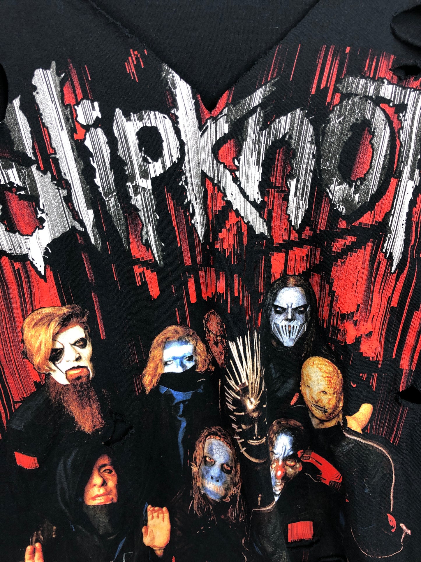 Preowned Thrashed Slipknot 2019 Tour Cutoff Tee Sz M