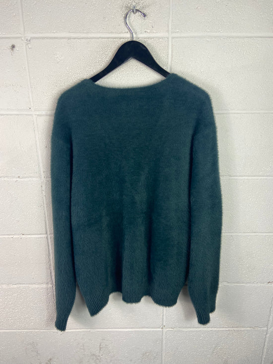 Stussy Cerulean Shaggy Cardigan Sweater Sz XL