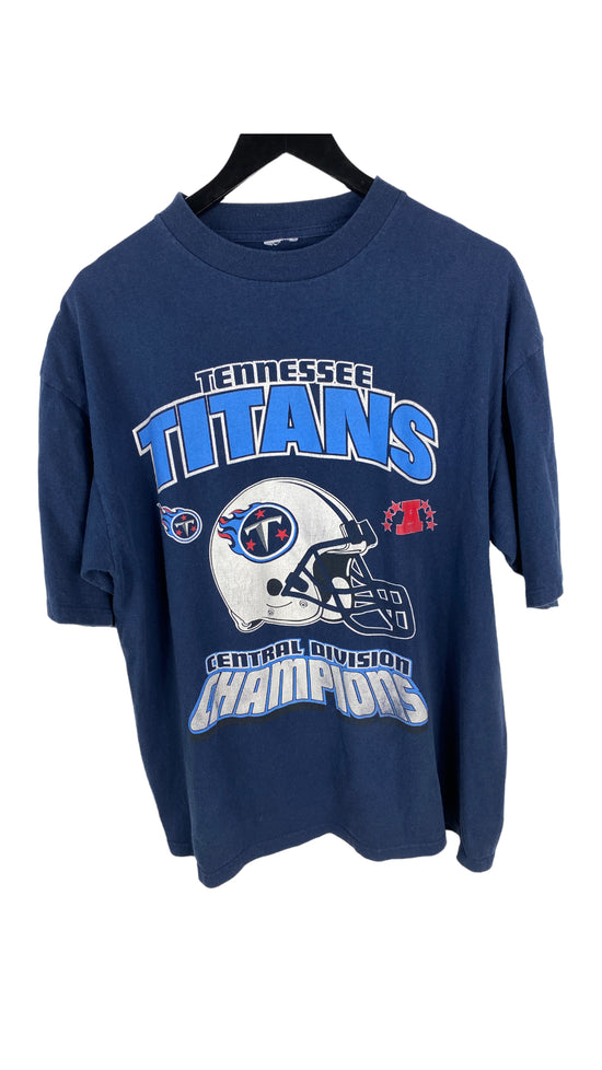 Vintage Sport Attack Men Tennessee Titans NFL AFC Champions V-Neck T-Shirt  XL