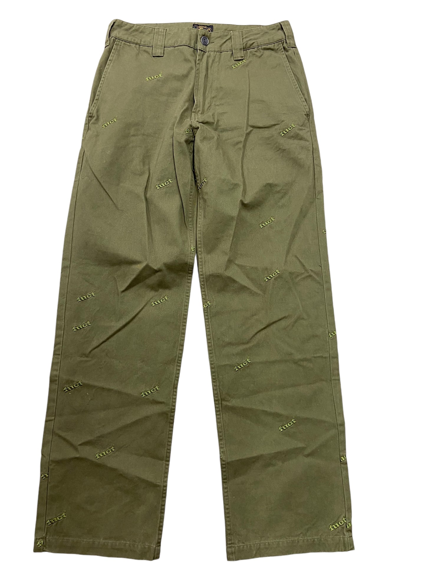 Fuct Scattered Embroidered Chino Pants Olive Sz 30